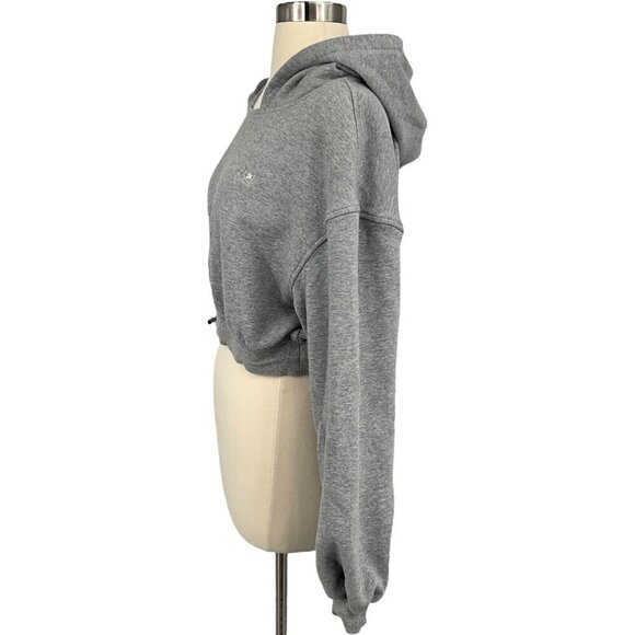 For Love and Lemons Josie Gray Hoody Crop Hoodie Sweatshirt Size M Pullover - Picture 4 of 11